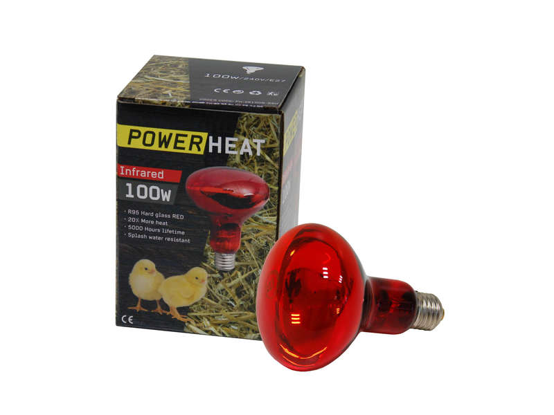 POWERHEAT AMPOULE INFRAROUGE, R80 230V, 100W ROUGE