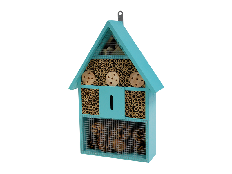 WOODEN INSECT HOTEL LIGHT BLUE